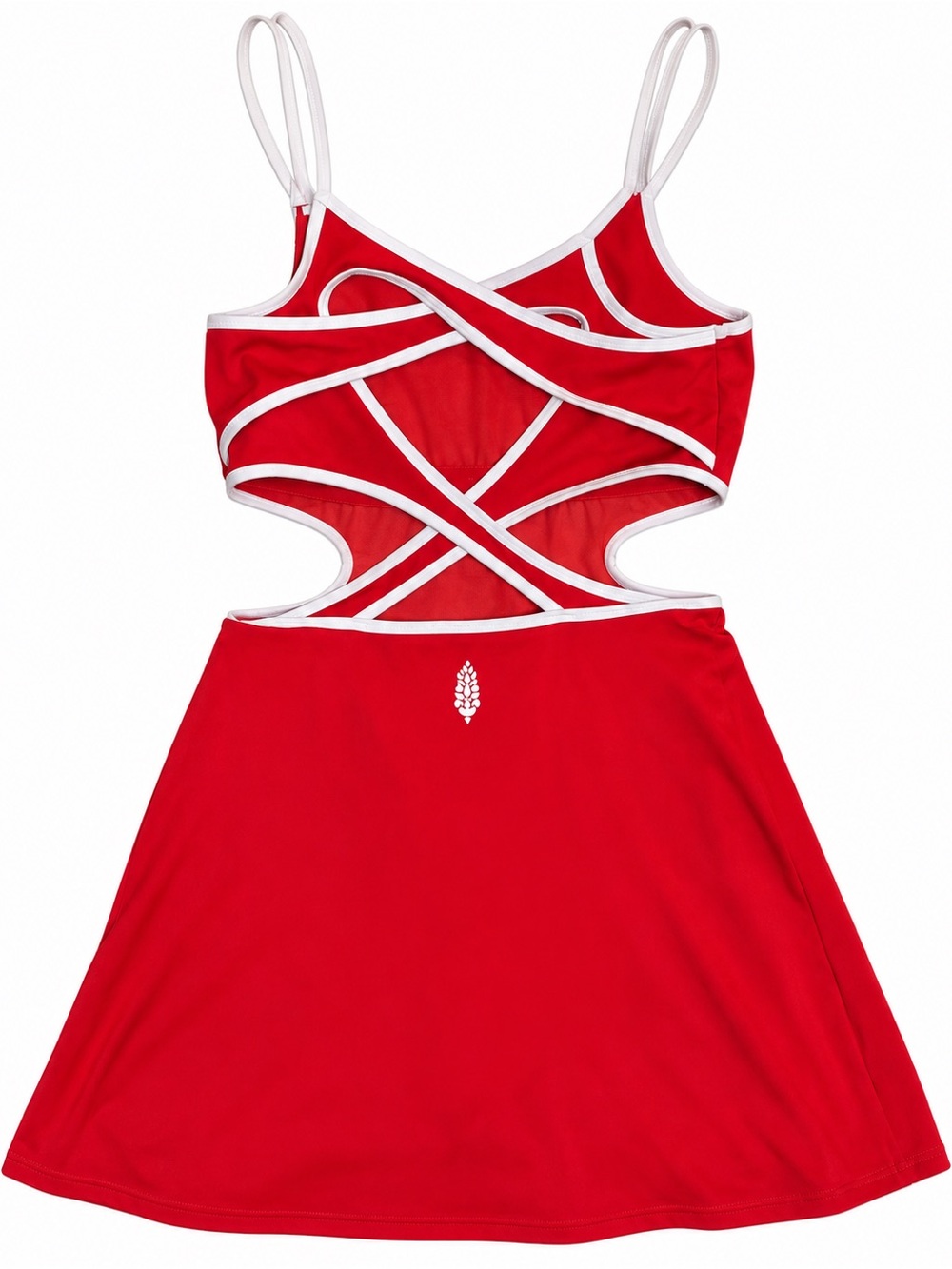 FP Movement Free People Red White Cutout Active Dress Built-In Shorts